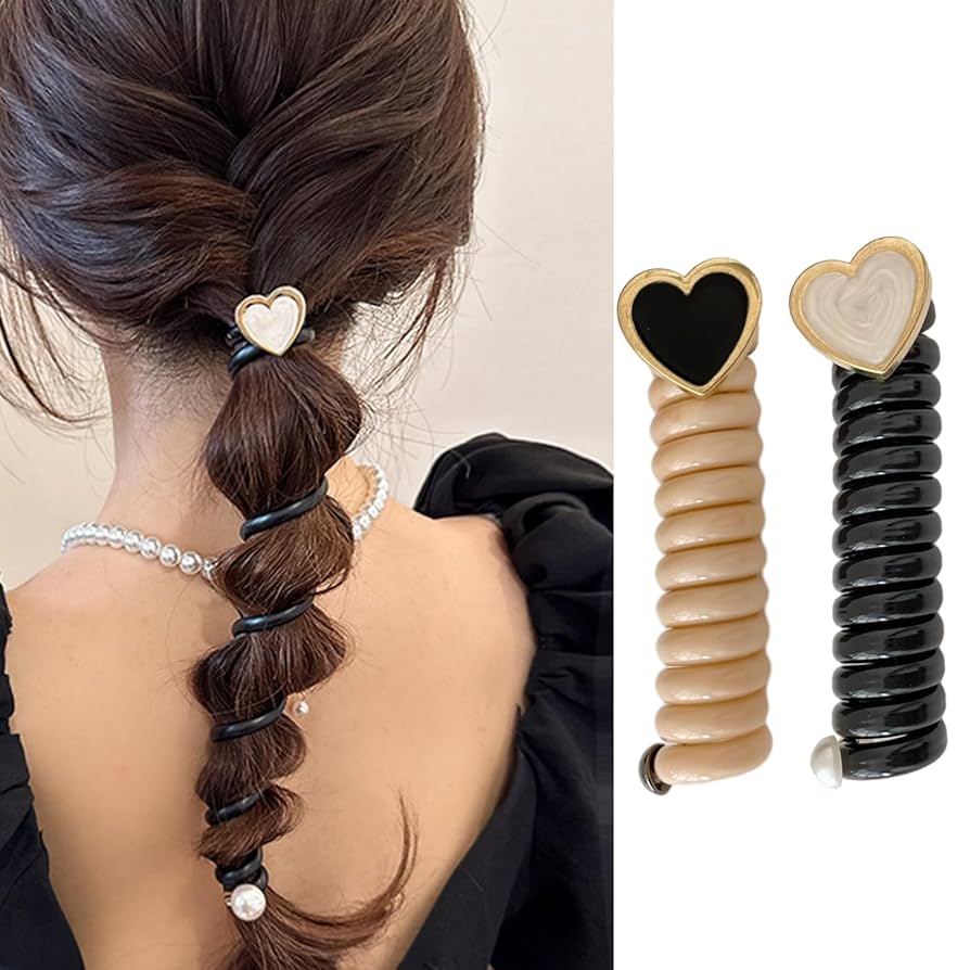 Amazon | EOQPDECD スパイラルヘアタイ ストレートポニーテール